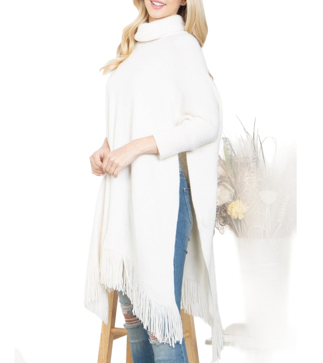 Ivory Turtleneck Shawl