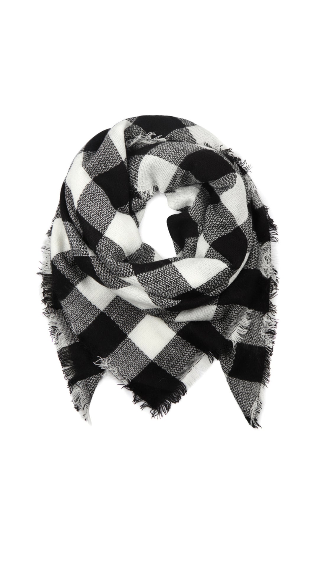 White Buffalo Plaid Scarf