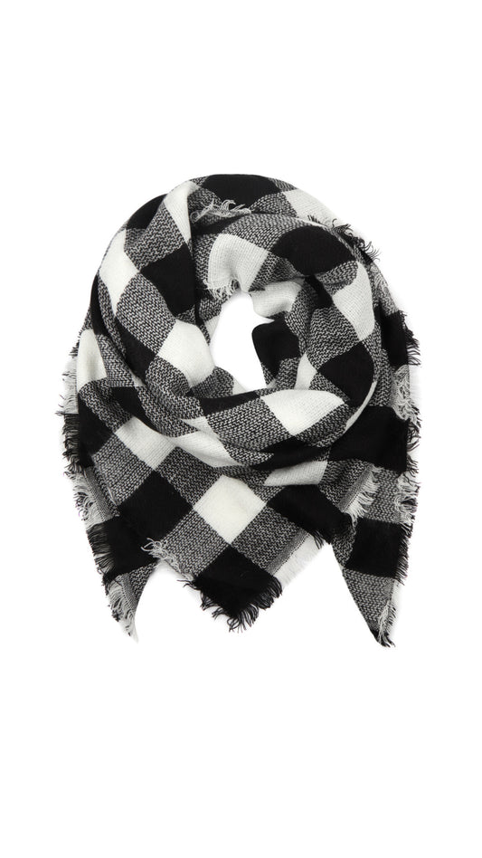 White Buffalo Plaid Scarf